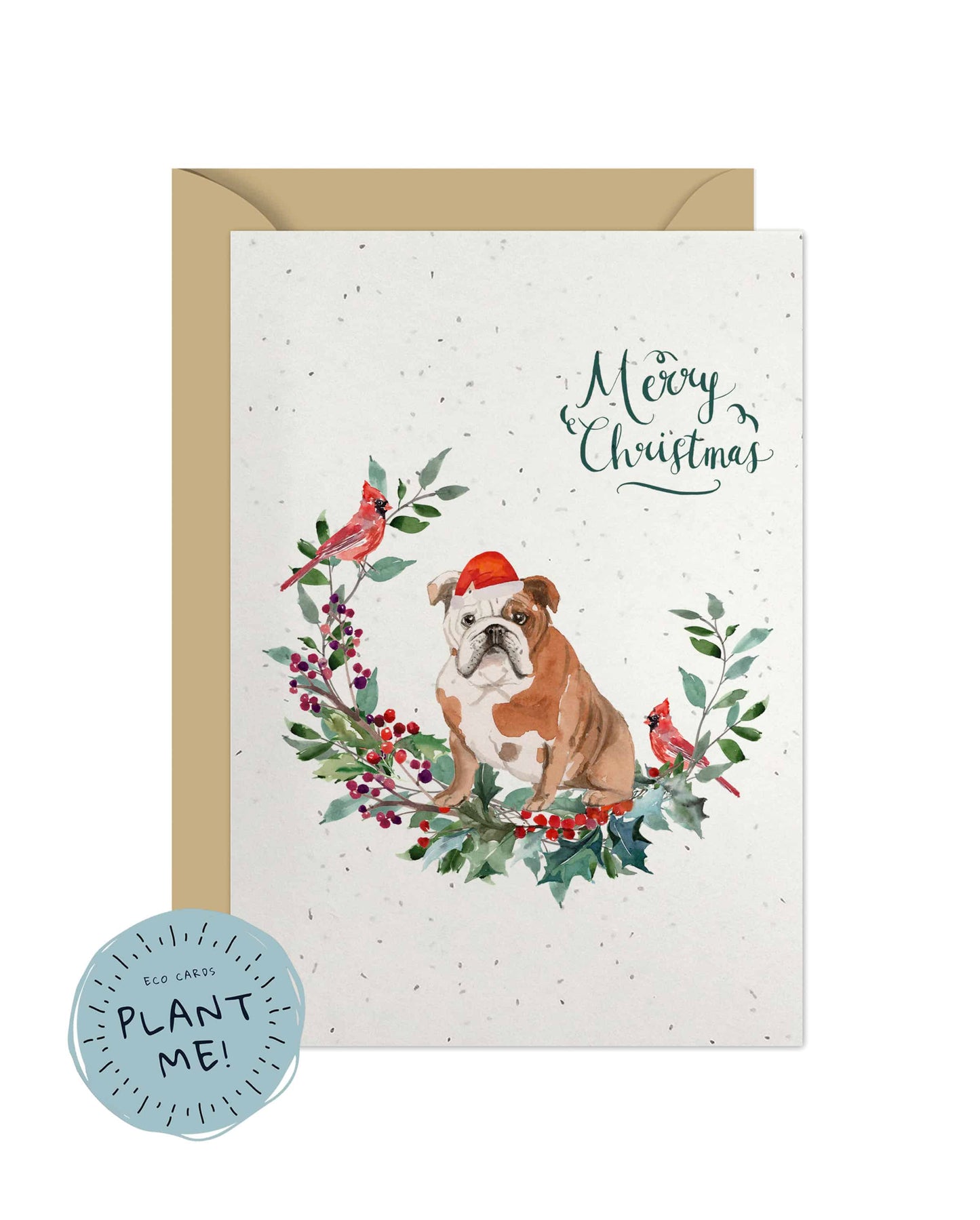 English Bulldog Dog Christmas Card