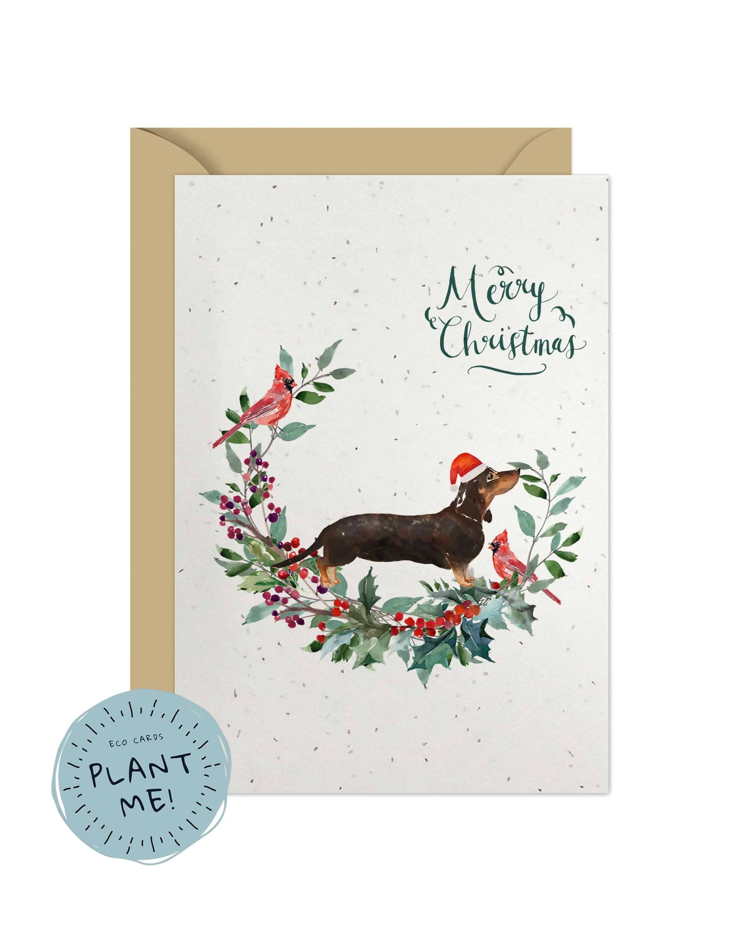 Dachshund Black & Tan Dog Christmas Card