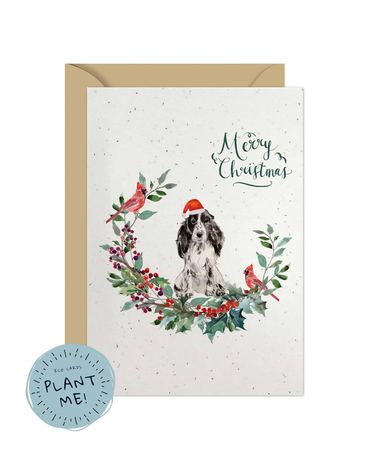 Cocker Spaniel Black & White Dog Christmas Card