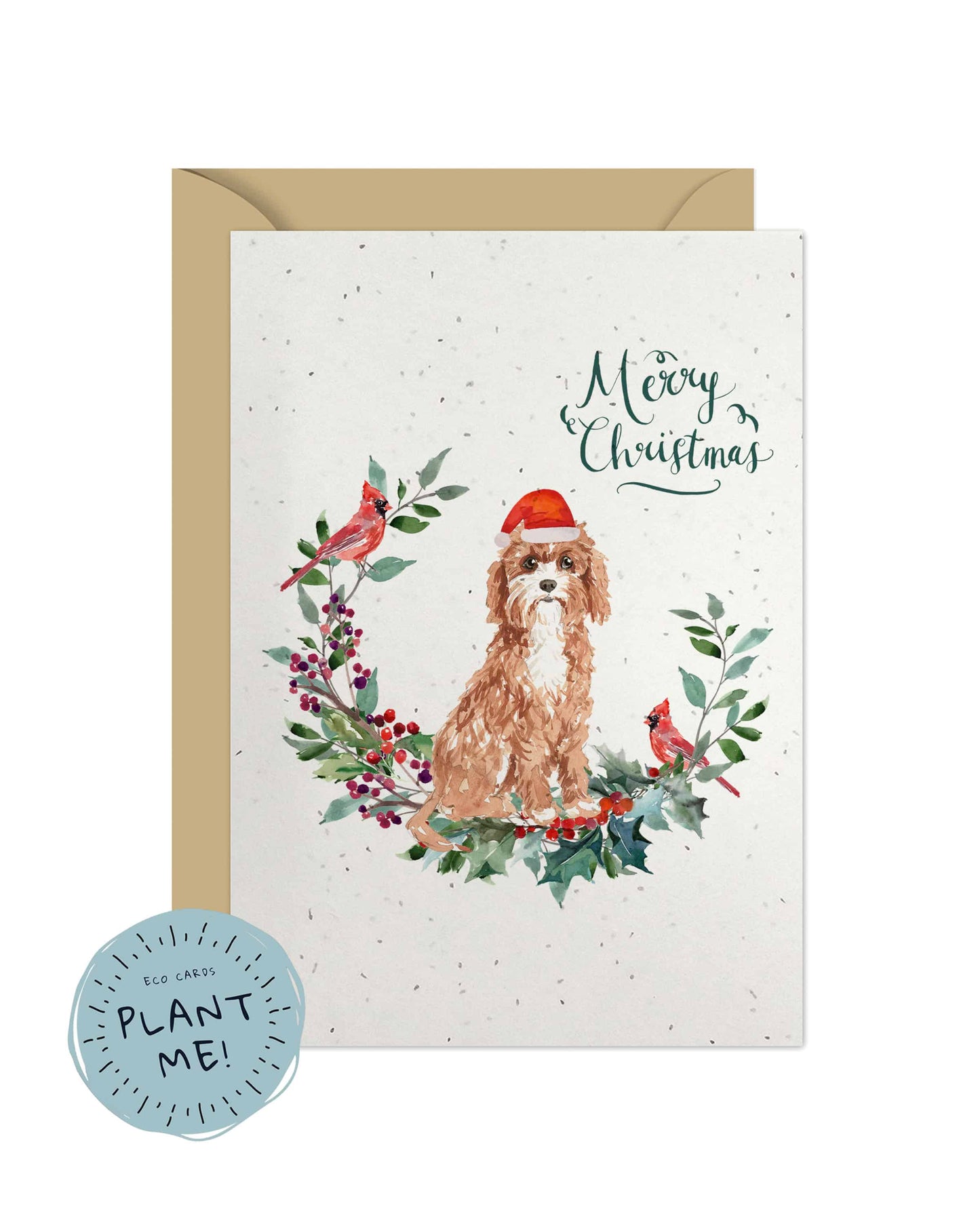 Cavapoo Dog Christmas Card