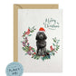 Black Cockapoo Dog Christmas Card