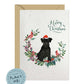 Miniature Schnauzer Black Dog Christmas Card