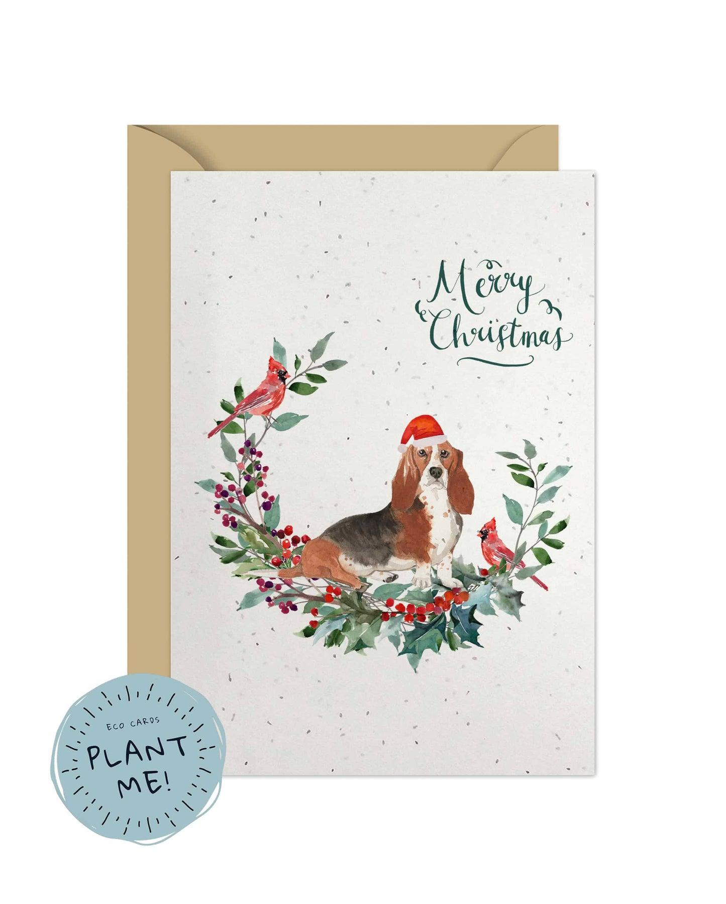 Basset Hound Dog Christmas Card