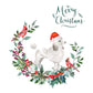 White Poodle Dog Christmas Card