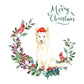 White Collie Dog Christmas Card