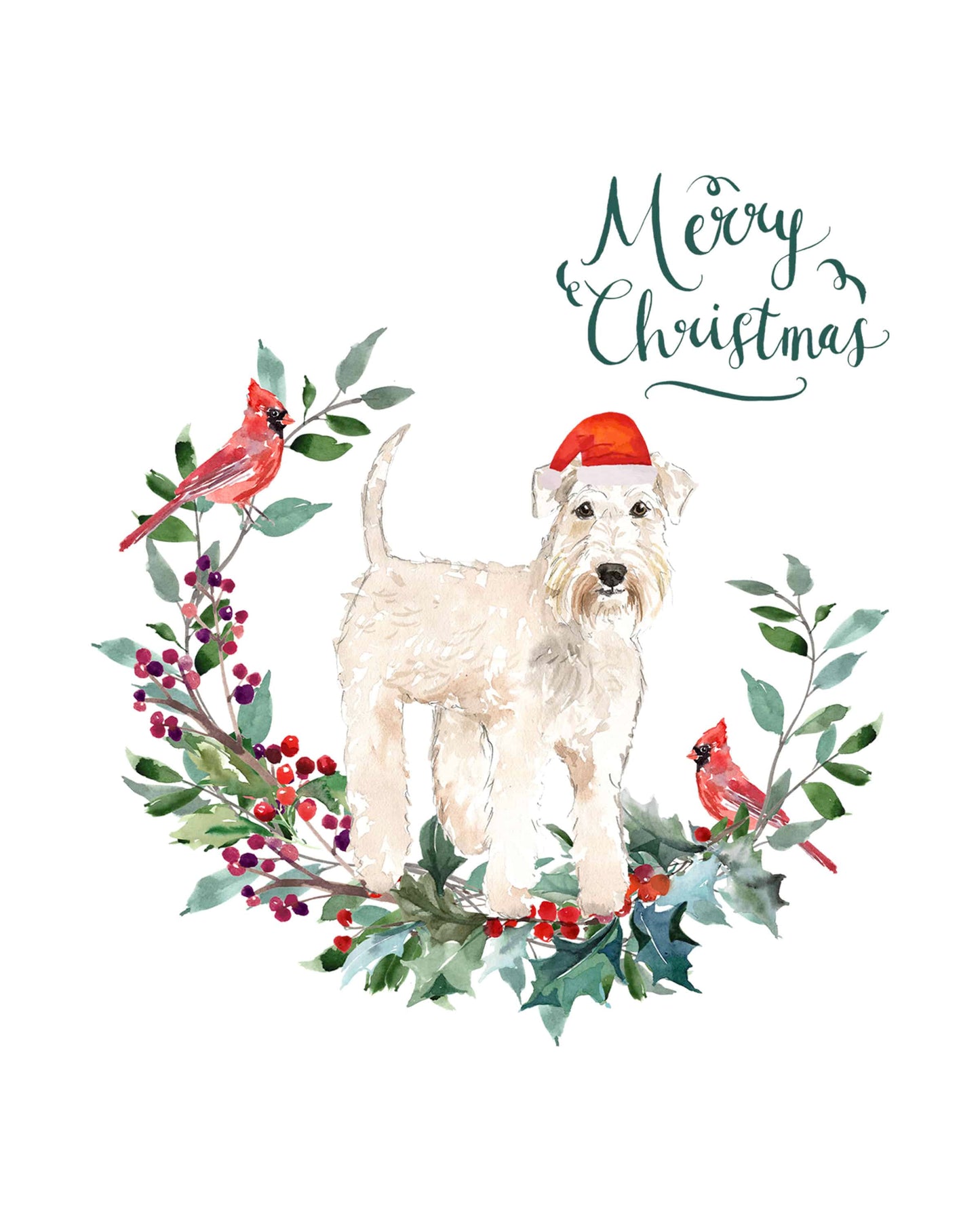 Wheaten Terrier Dog Christmas Card