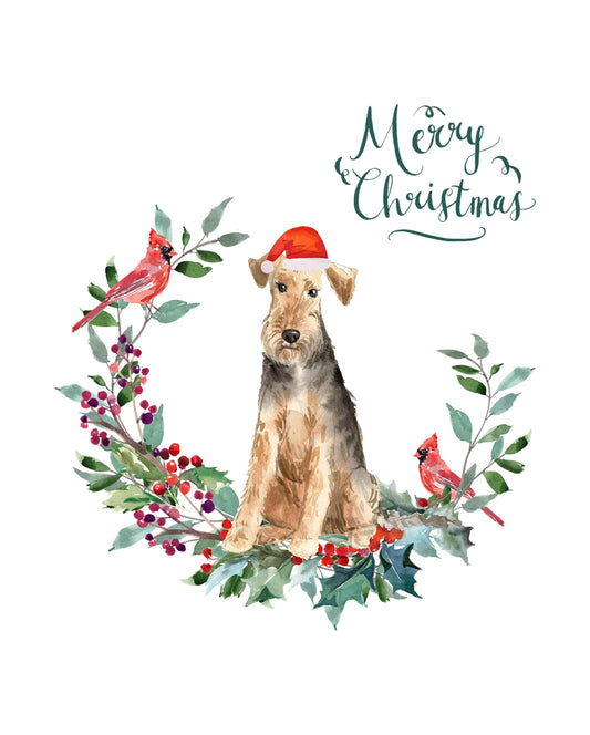 Welsh Terrier Dog Christmas Card