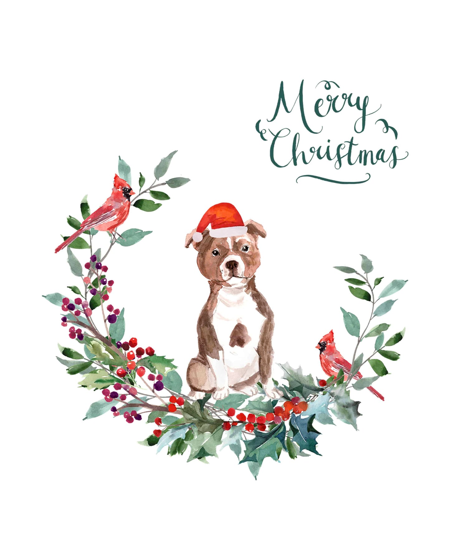 Staffordshire Bull Terrier Dog Christmas Card