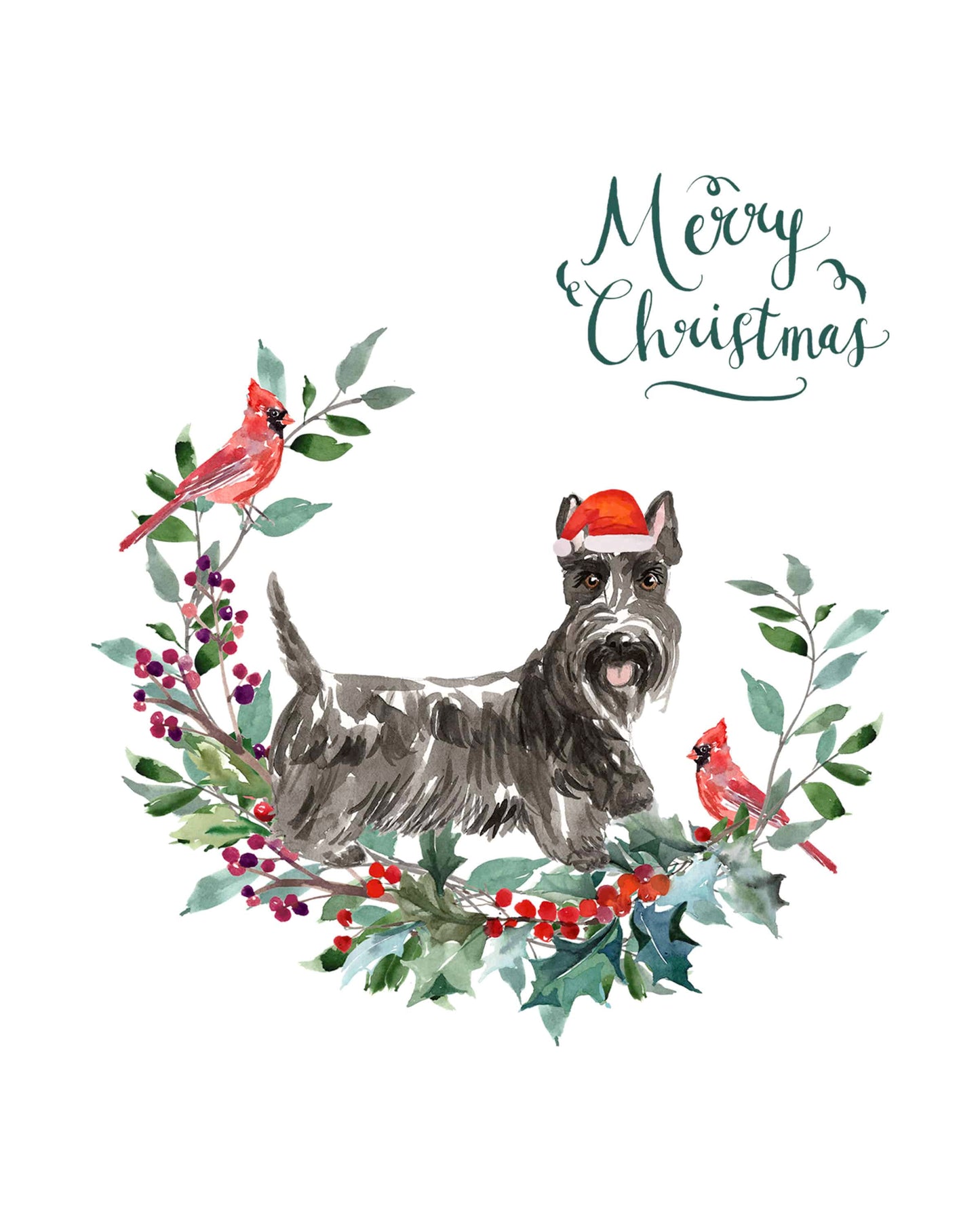 Scottish Terrier Dog Christmas Card