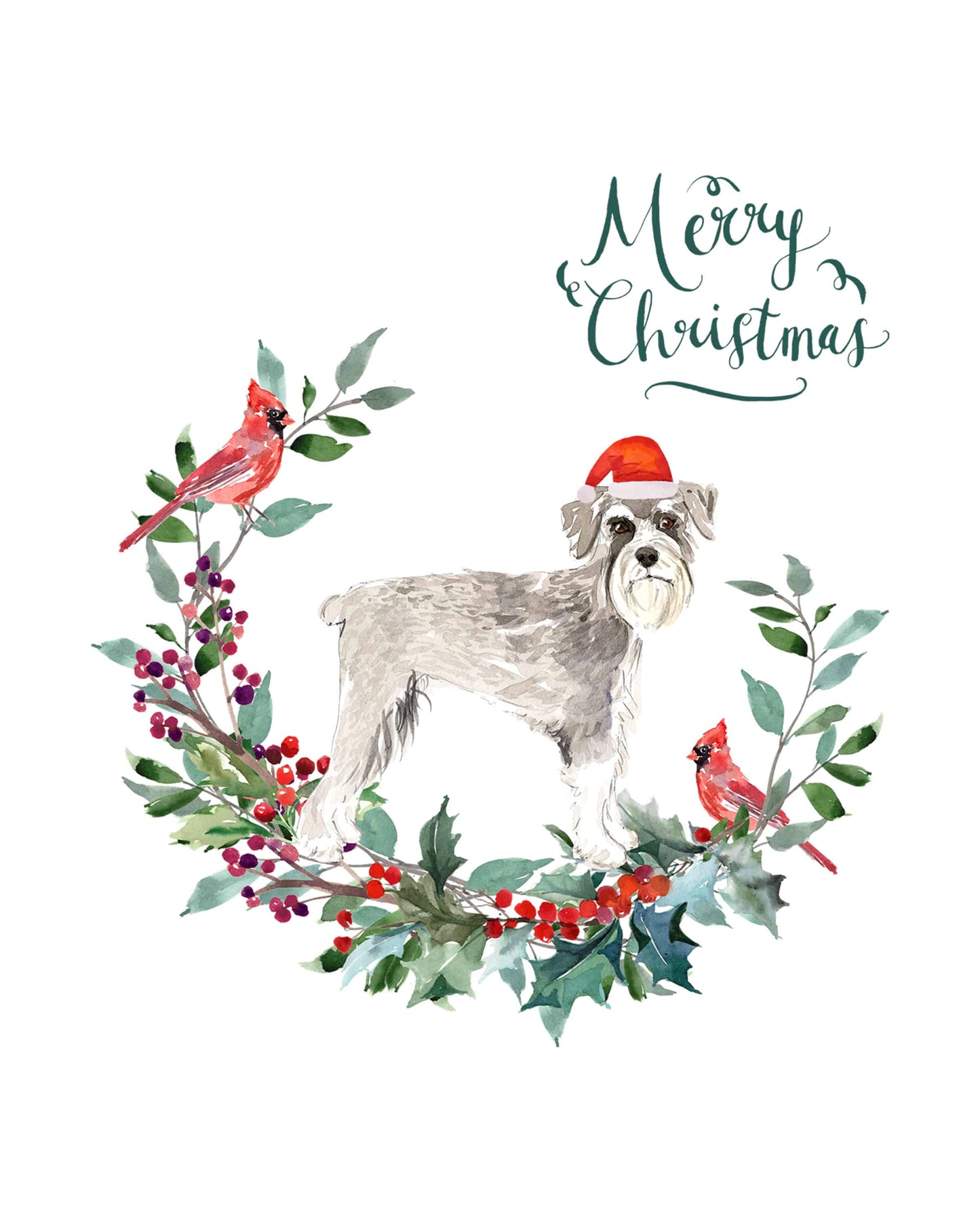 Schnauzer Dog Christmas Card