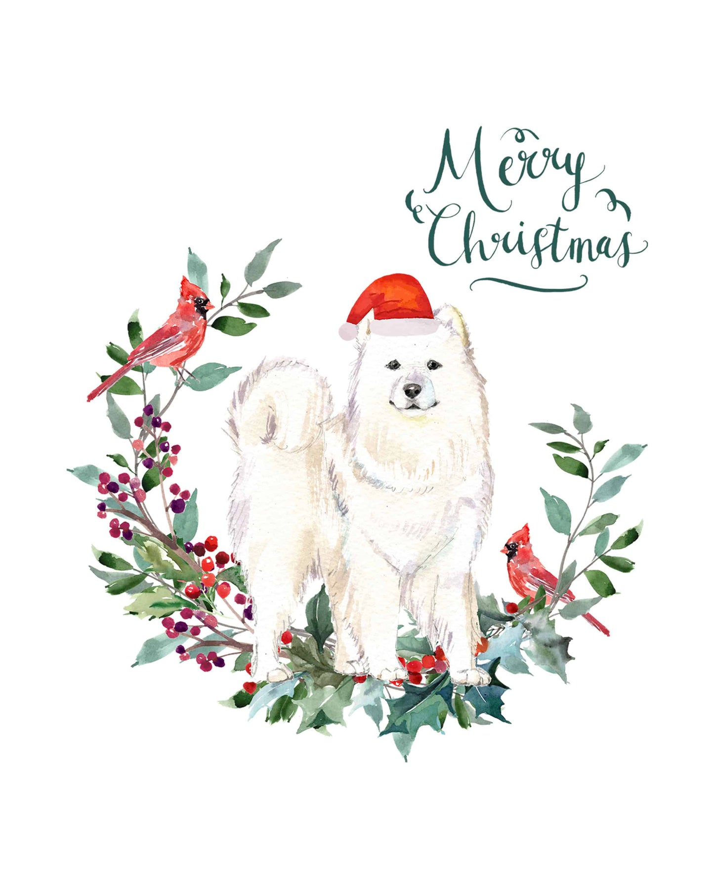 Samoyed Dog Christmas Card