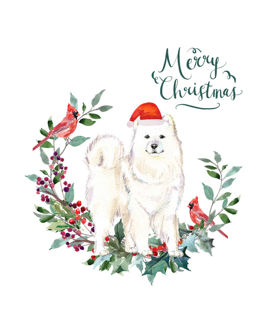 Samoyed Dog Christmas Card