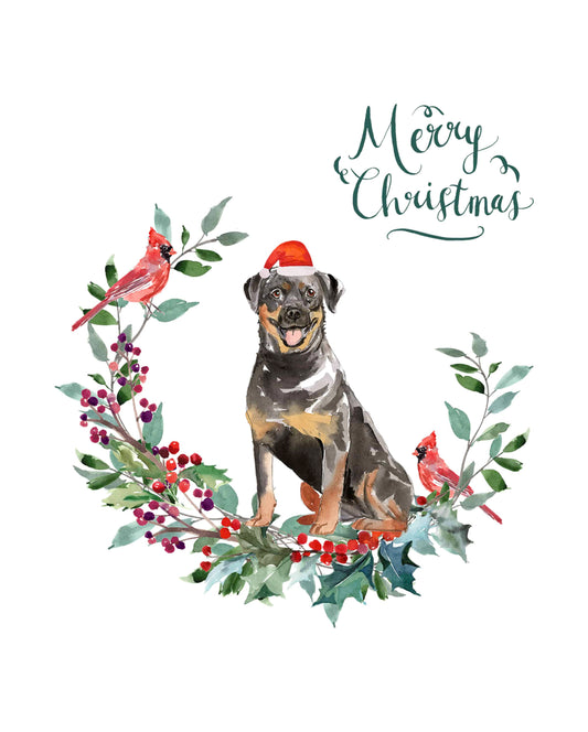 Rottweiler Dog Christmas Card