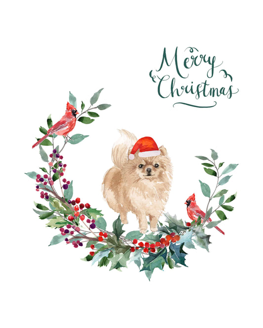 Pomeranian Dog Christmas Card