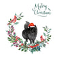 Pomeranian Black Dog Christmas Card