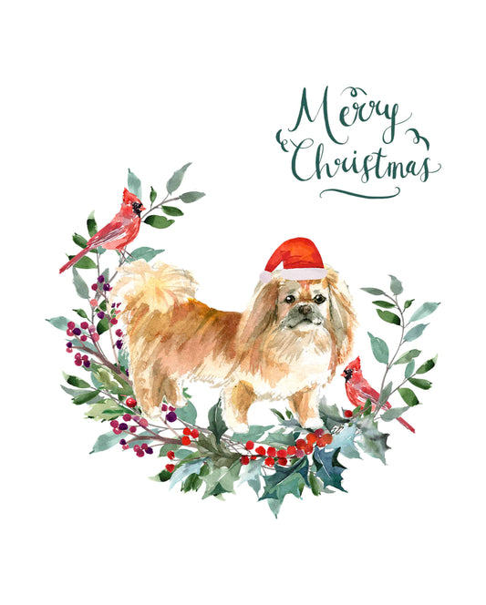 Pekingese Dog Christmas Card