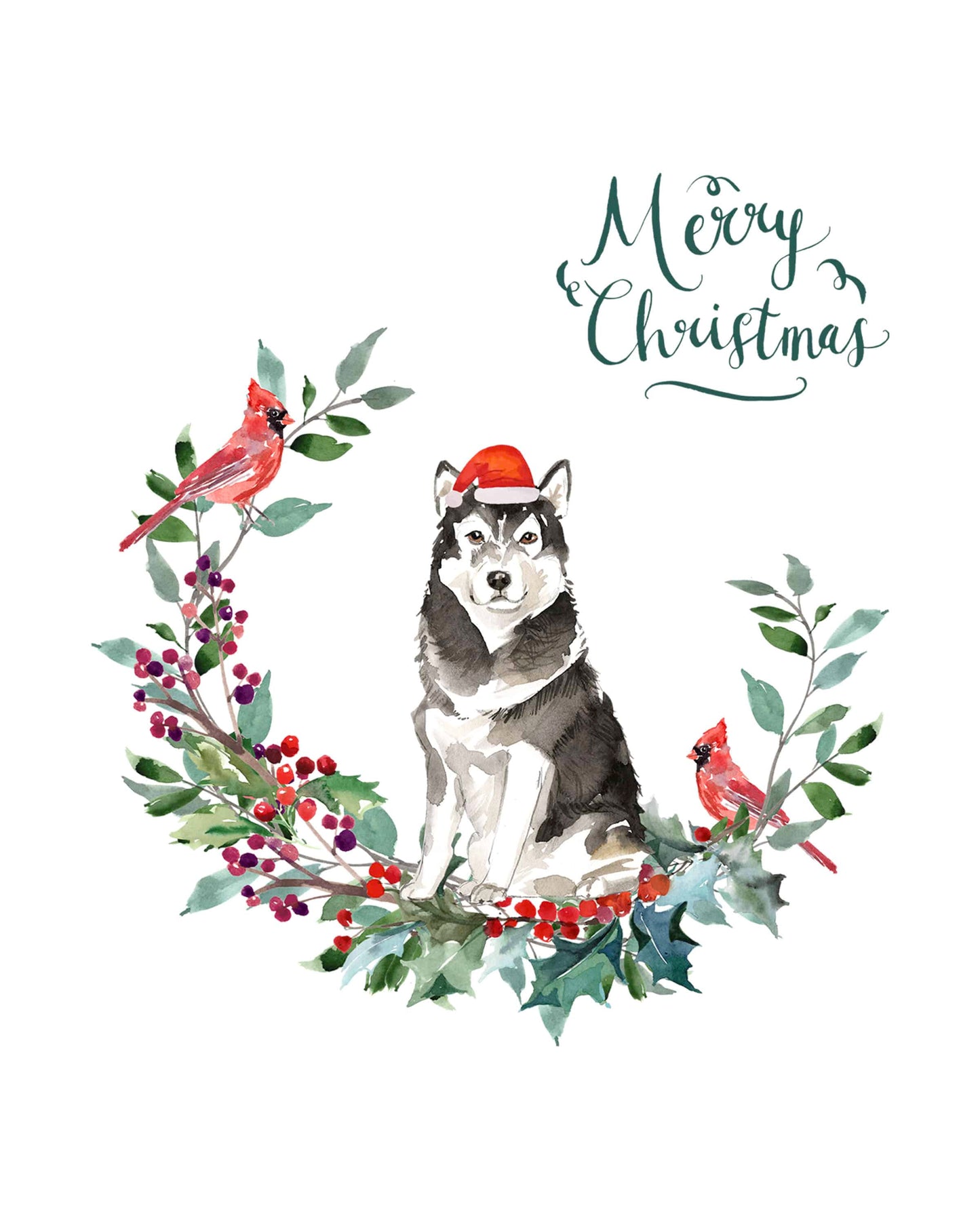 Malamute Dog Christmas Card