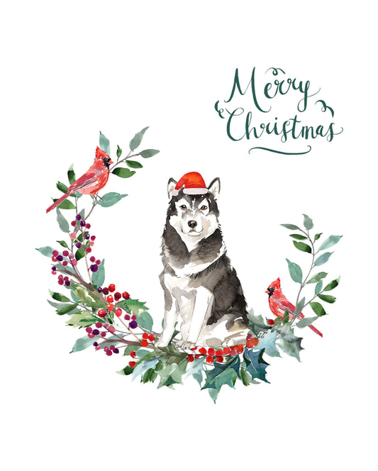 Malamute Dog Christmas Card