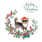 Long Haired Chihuahua Dog Christmas Card