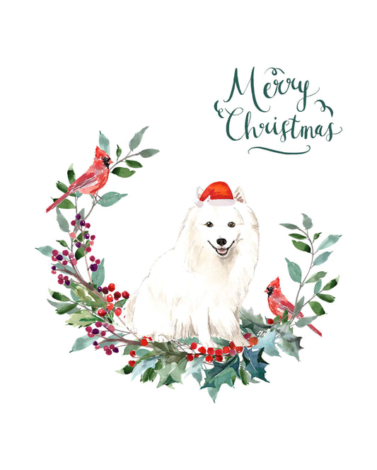 Japanese Spitz Dog Christmas Card