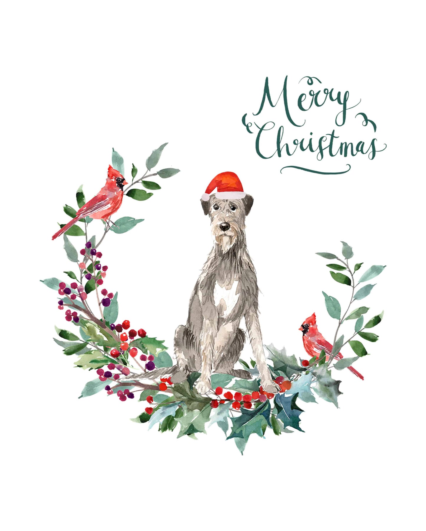 Irish Wolfhound Dog Christmas Card