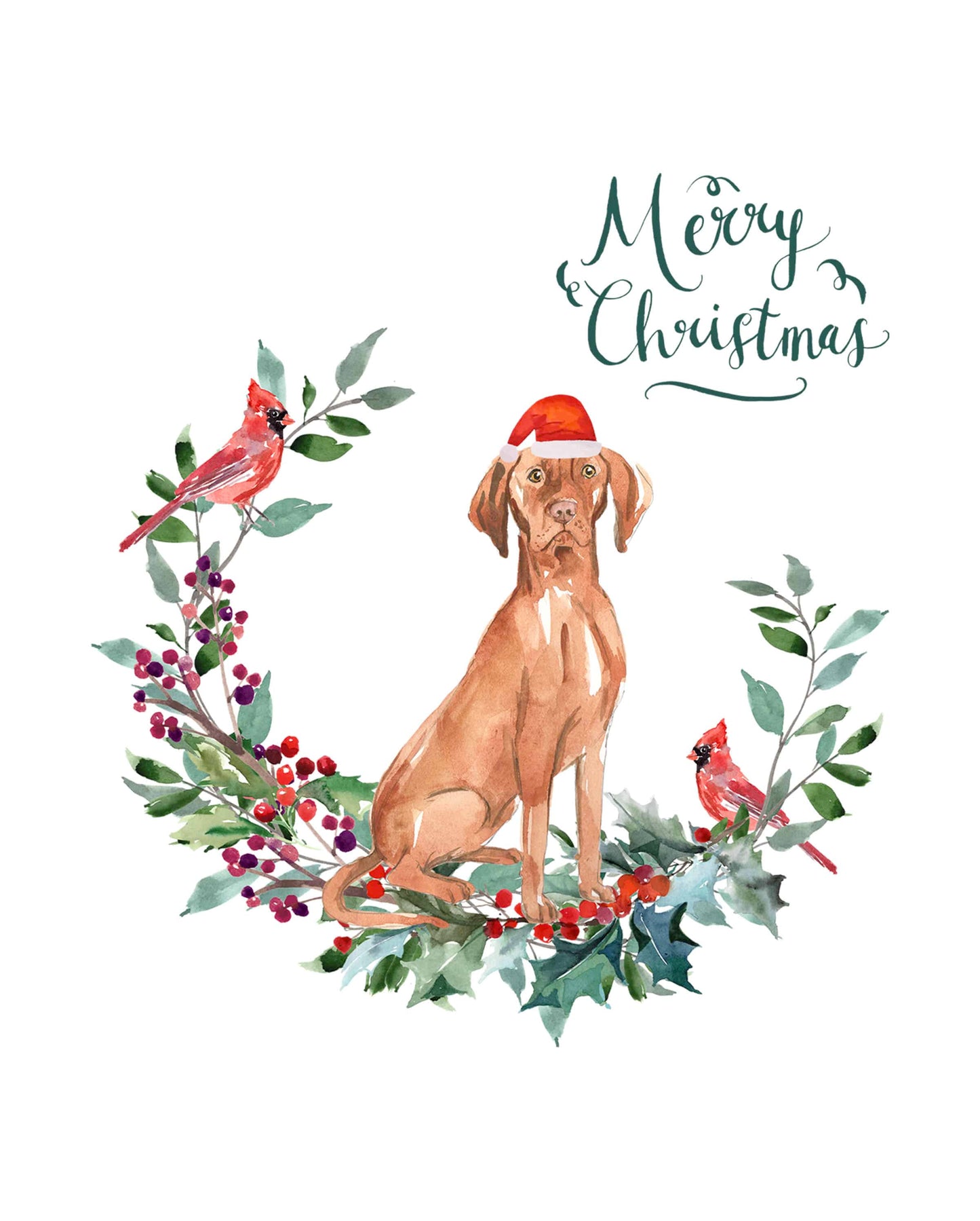 Hungarian Vizsla Dog Christmas Card