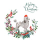 Grey Poodle Dog Christmas Card