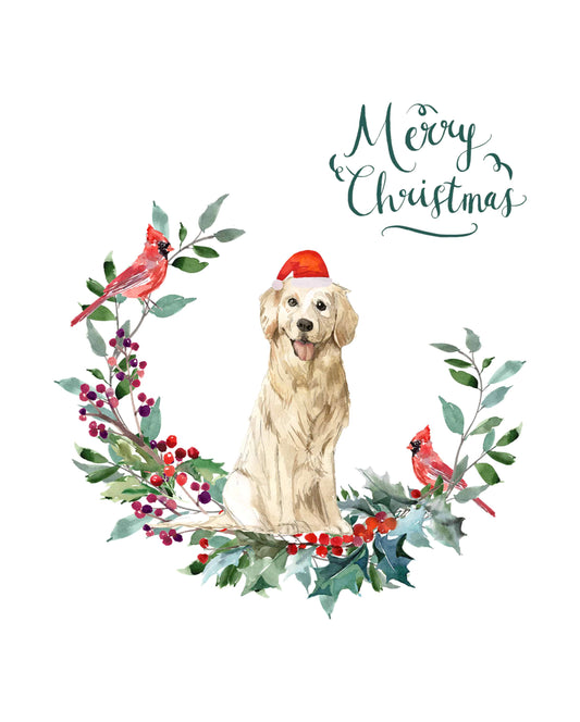 Golden Retriever Dog Christmas Card