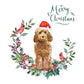 Golden Honey Cockapoo Dog Christmas Card