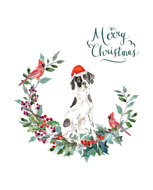 English Pointer Dog Christmas Card