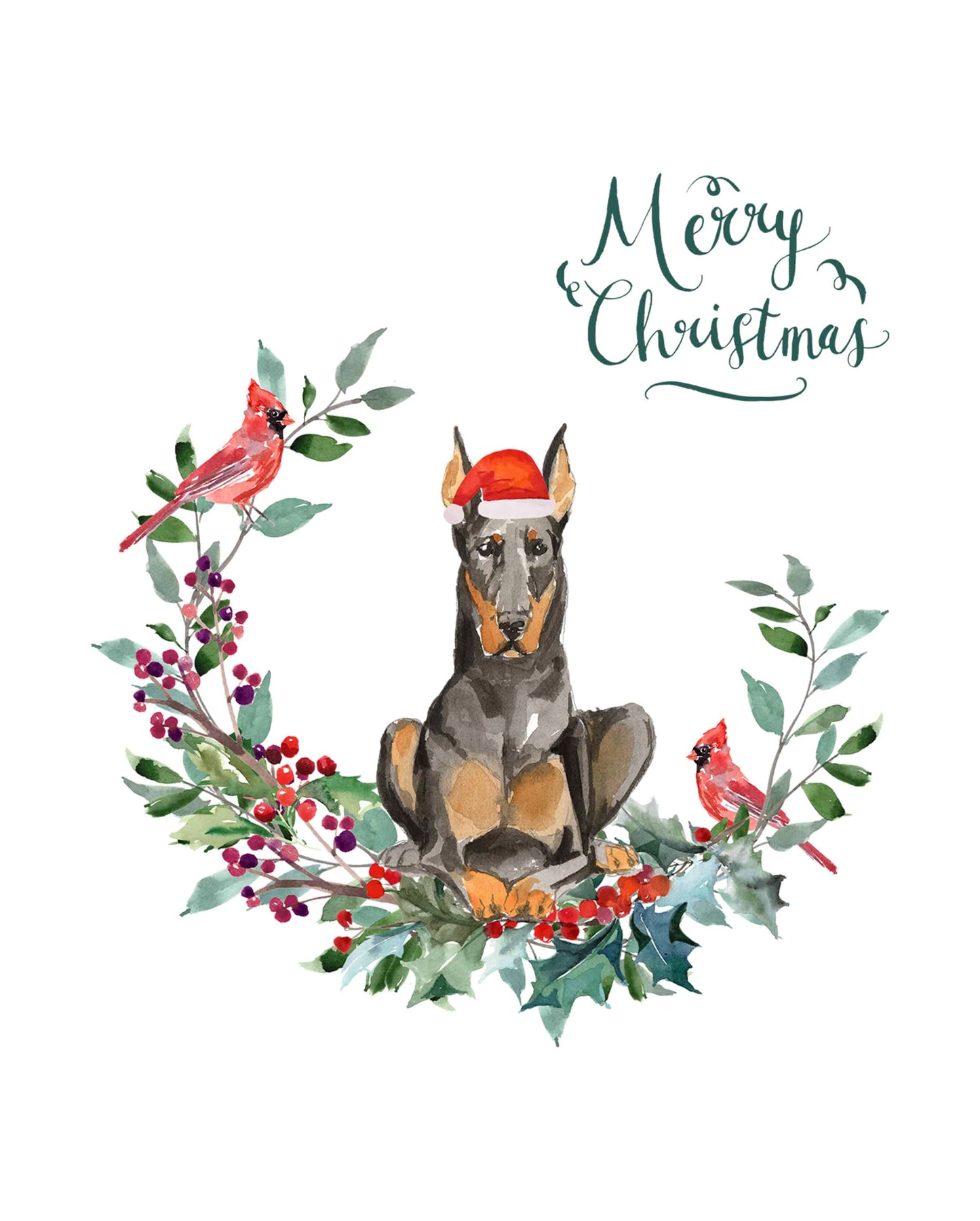 Doberman Dog Christmas Card