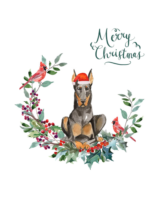 Doberman Dog Christmas Card