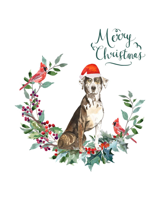 Catahoula Leopard Dog Christmas Card