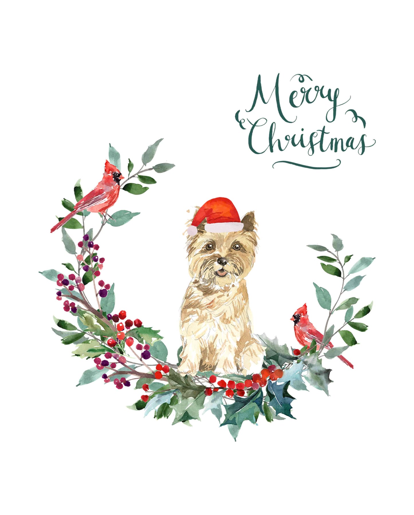 Cairn Terrier Dog Christmas Card