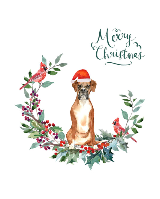 Boxer Dog Christmas Card