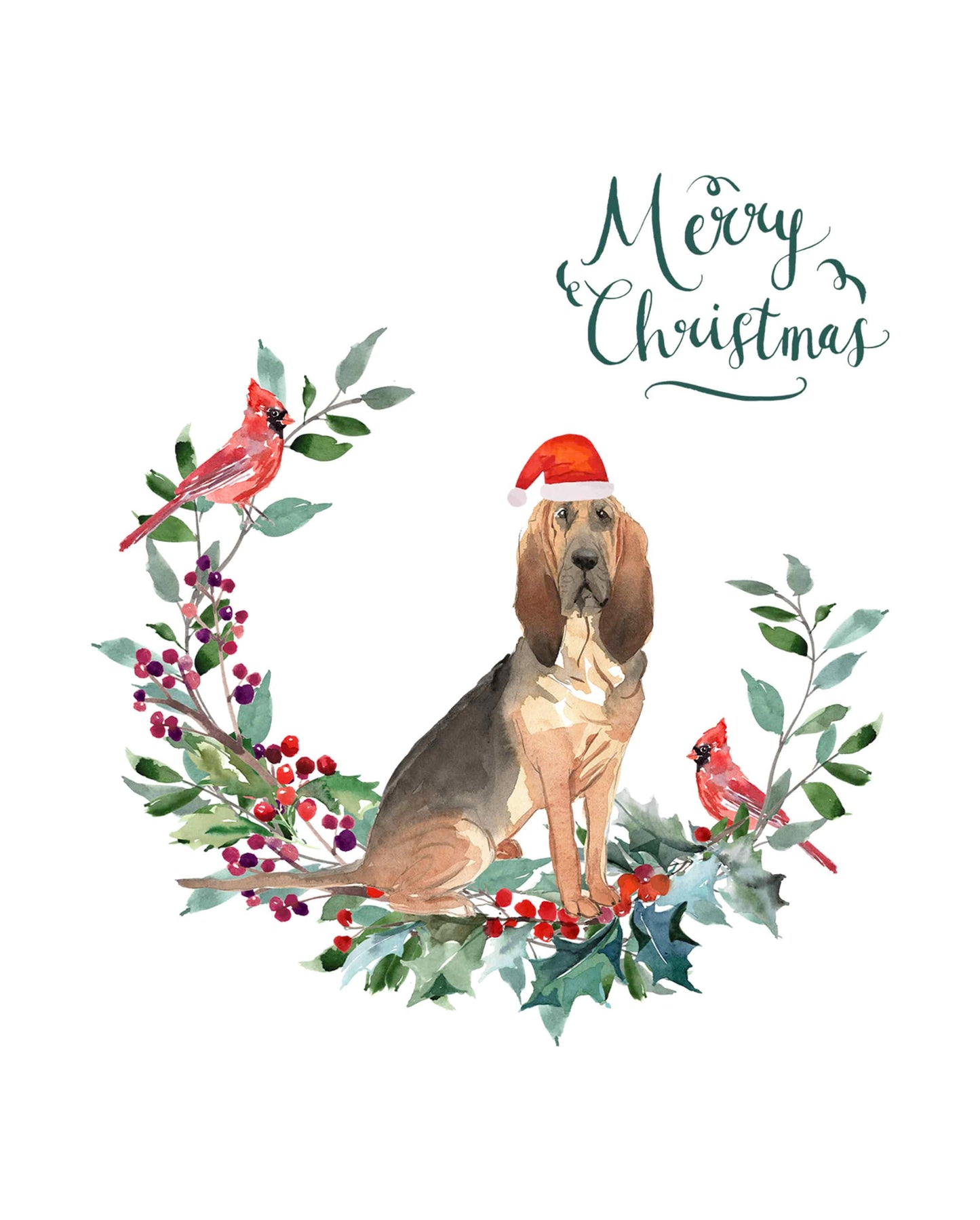 BloodHound Dog Christmas Card