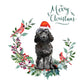 Black Cockapoo Dog Christmas Card