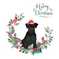 Miniature Schnauzer Black Dog Christmas Card