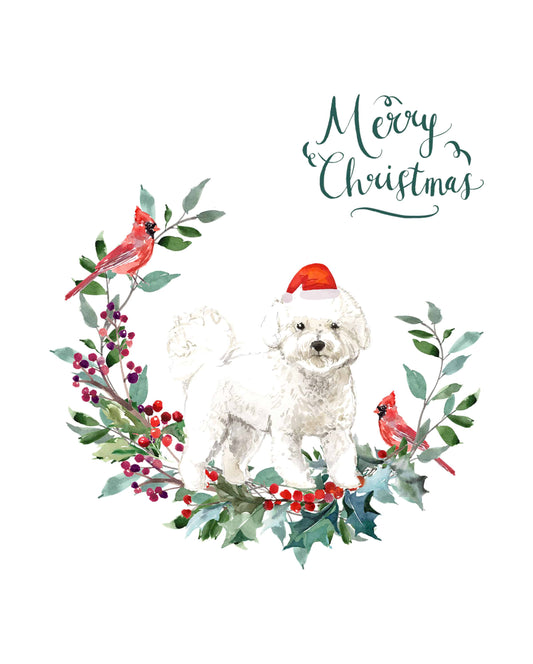 Bichon Frise Dog Christmas Card