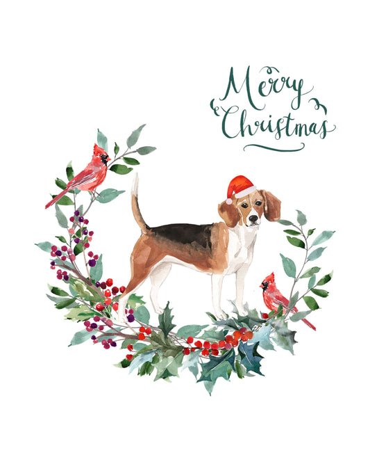 Beagle Dog Christmas Card