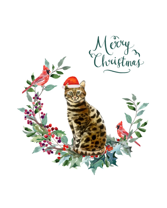 Bengal Cat Christmas Card