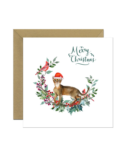 Abyssinian Cat Christmas Card