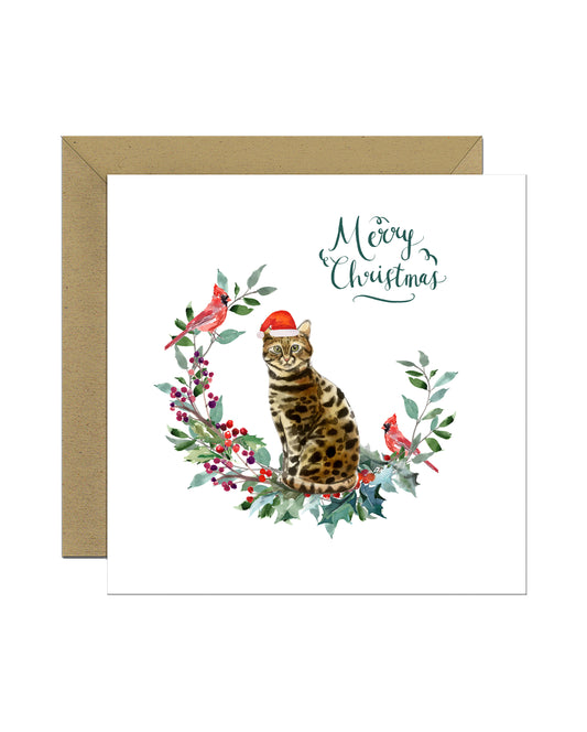 Bengal Cat Christmas Card