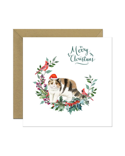 Exotic Shorthair Cat Christmas Card