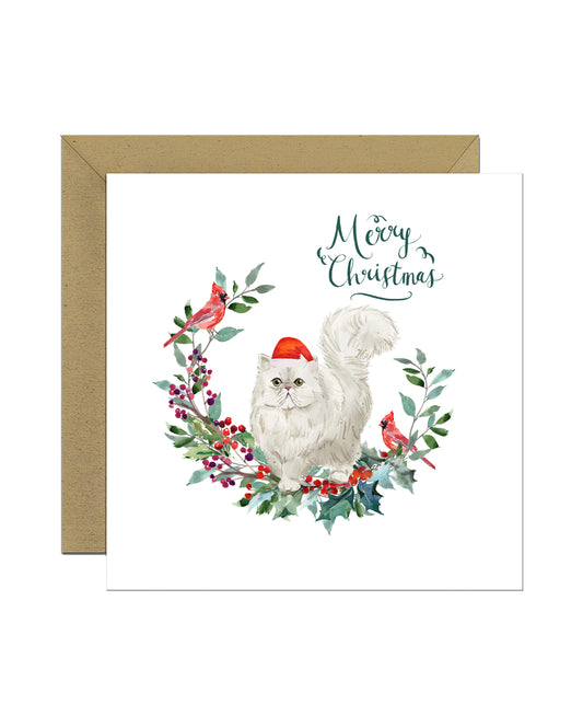 Persian Cat Christmas Card