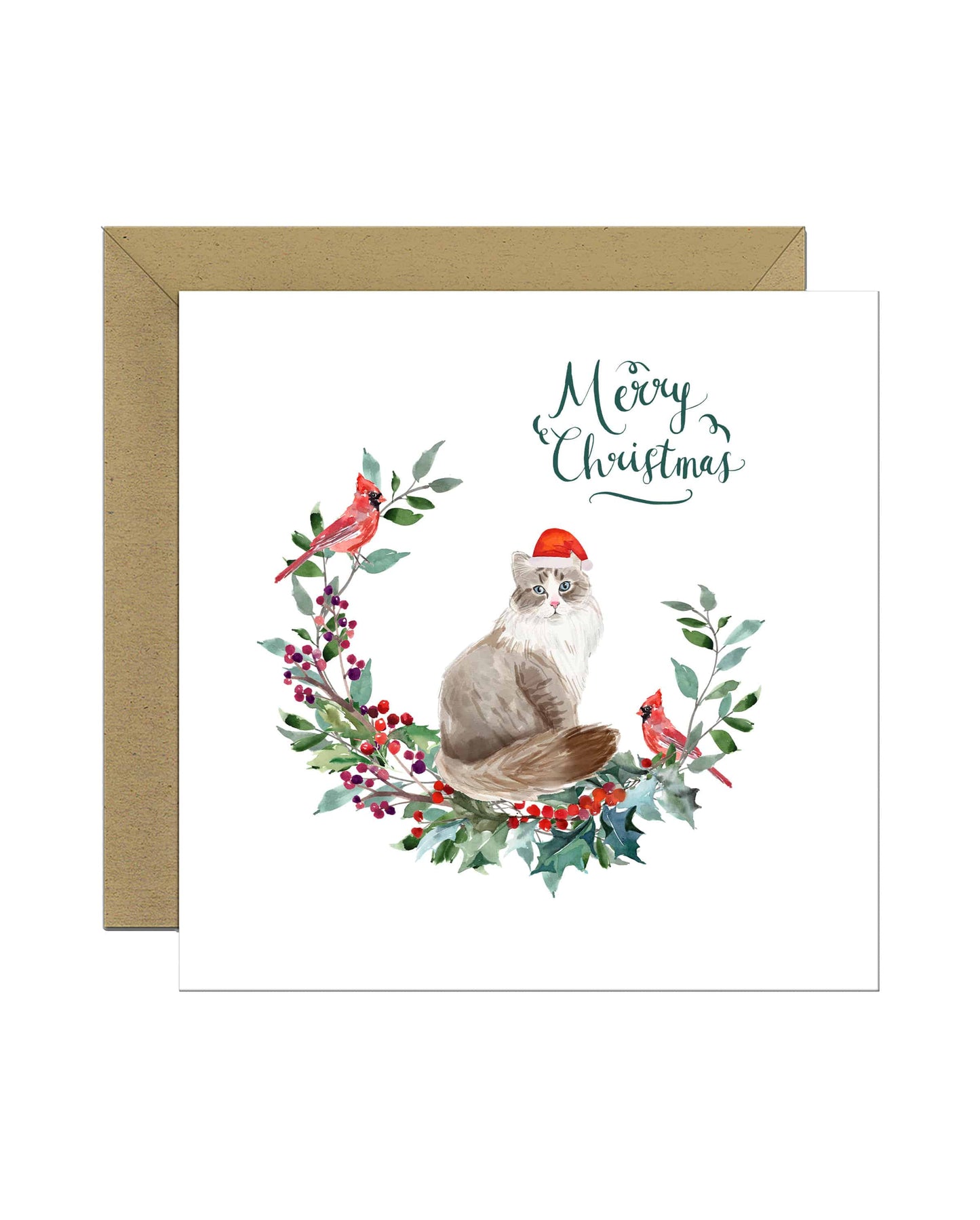 Siberian Cat Christmas Card