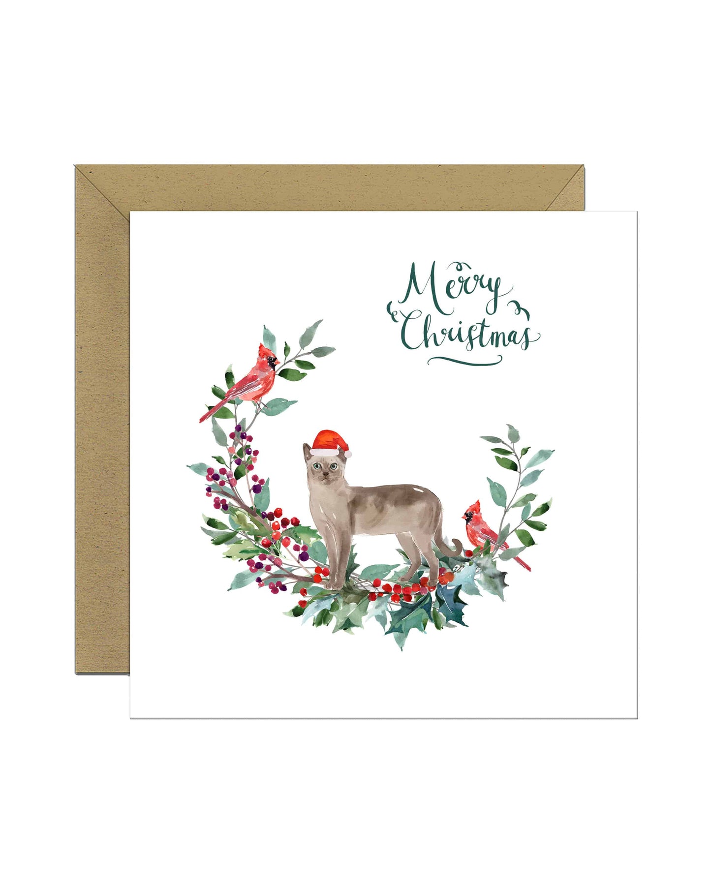 Tonkinese Cat Christmas Card