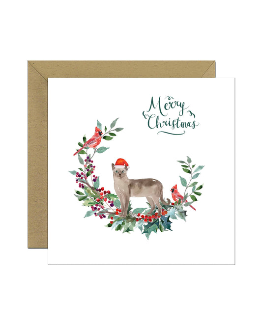 Tonkinese Cat Christmas Card