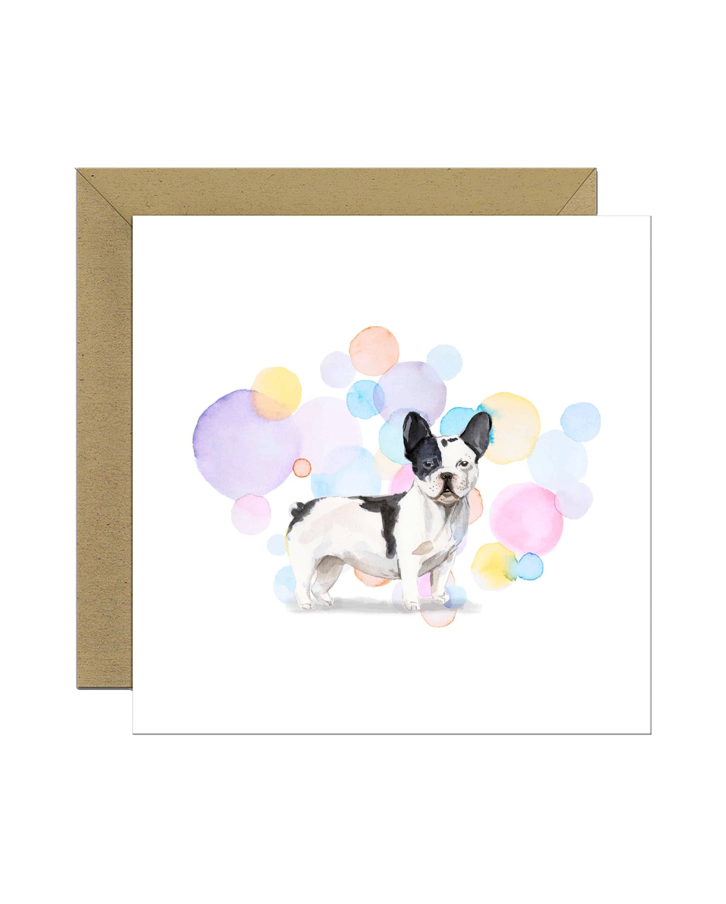 Black & White French Bulldog Splash Card