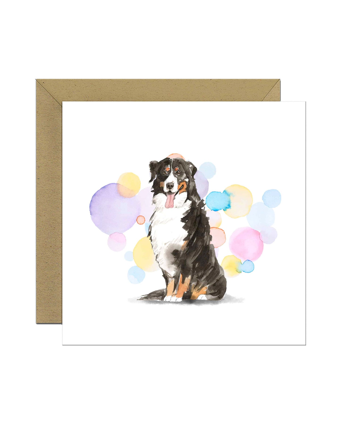 Bernese Mountain Dog Splash Card